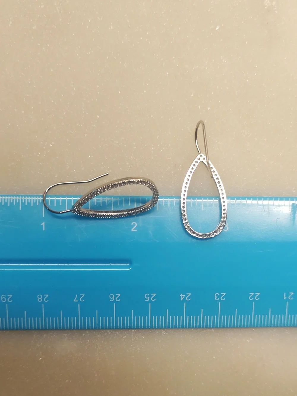 BOGO! NEW! Silver Open Teardrop Pave Crystal French Wire Earrings